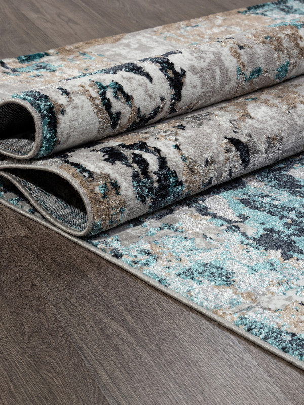 Ковер 01632A - GREY / TURQUOISE - Прямоугольник - коллекция PARADIZE