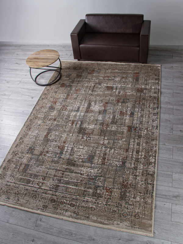 Ковер G078J2 - D.GREY / BEIGE - Прямоугольник - коллекция ROYAL