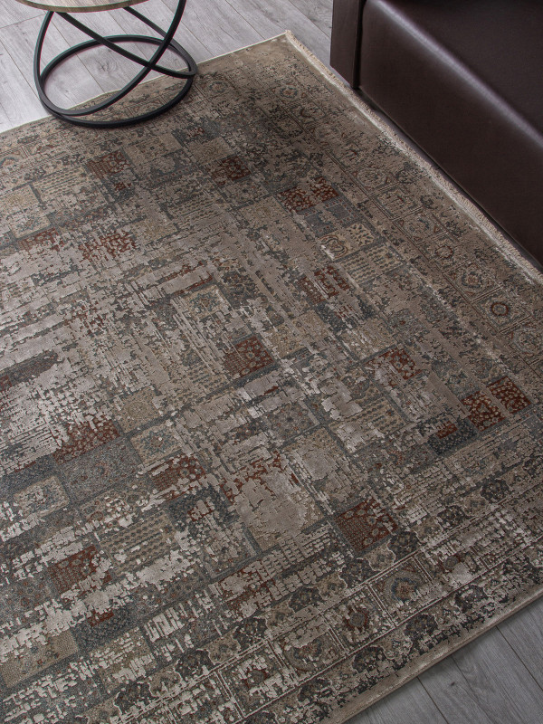 Ковер G078J2 - D.GREY / BEIGE - Прямоугольник - коллекция ROYAL