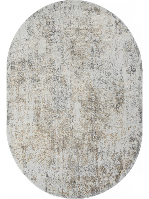 Ковер 02475H - DK.BEIGE / GREY - Овал - коллекция SAFARI