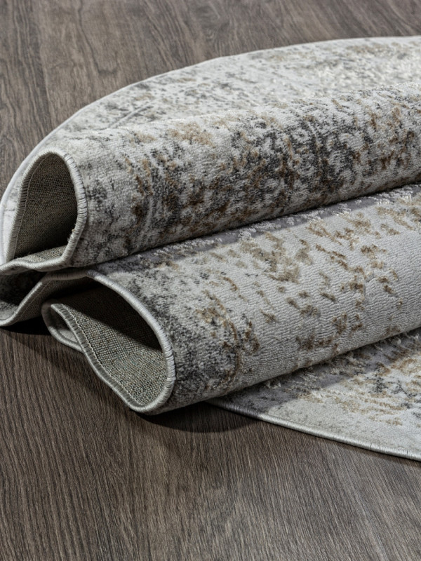 Ковер 02475H - DK.BEIGE / GREY - Овал - коллекция SAFARI