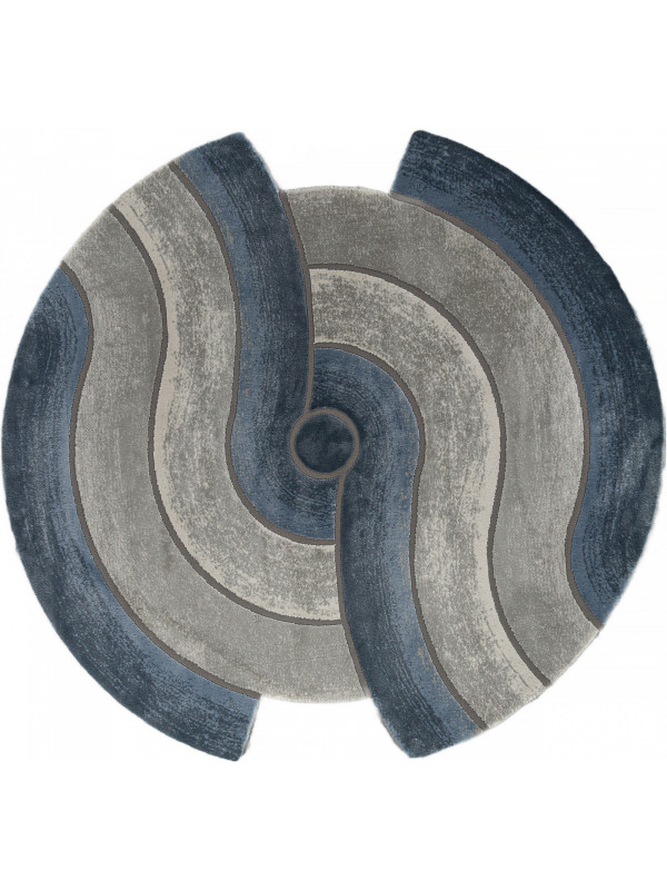 Ковер 00836T - GREY / BLUE - Круг - коллекция SAFIR