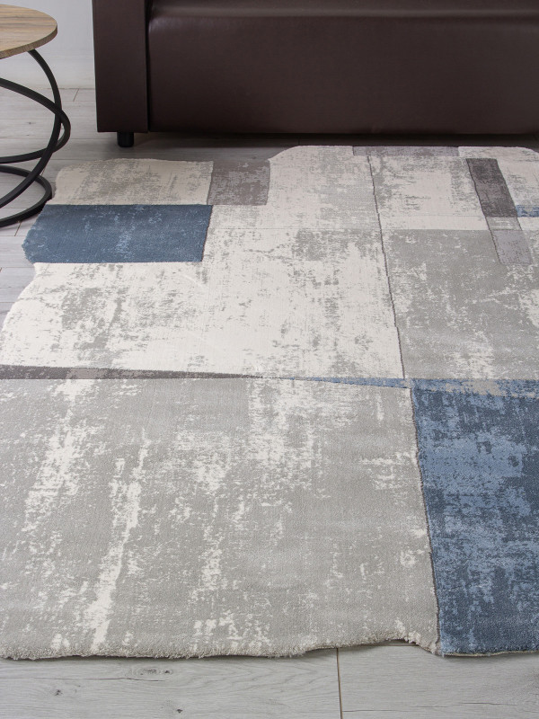 Ковер 00838T - GREY / BLUE - Прямоугольник - коллекция SAFIR