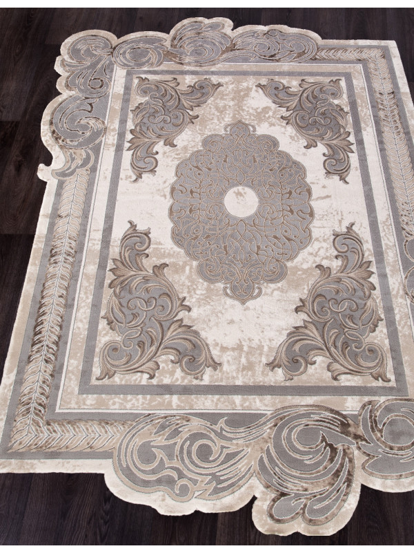 Ковер 00856C - GREY / BROWN - Прямоугольник - коллекция SAFIR