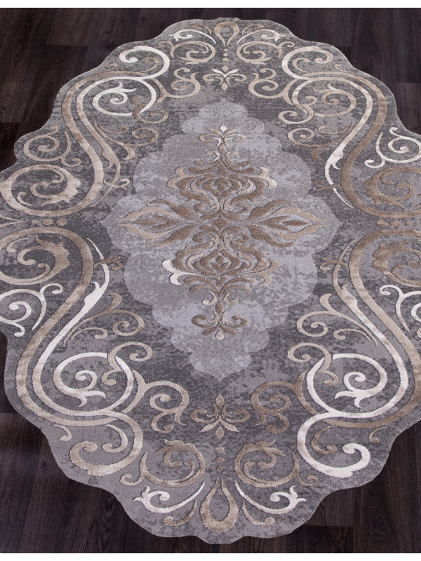Ковер 00858C - GREY / BROWN - Прямоугольник - коллекция SAFIR