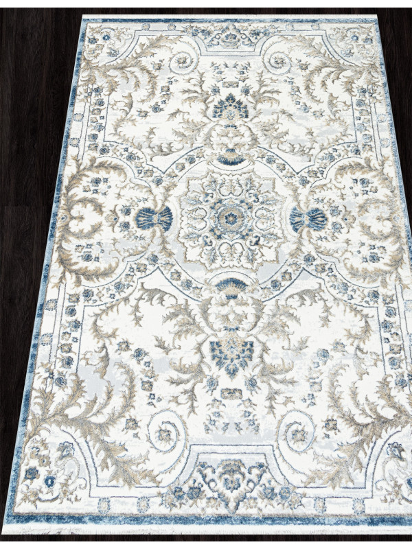 Ковер 00765A - D.BLUE FDY / CREAM HB - Прямоугольник - коллекция SAHARA