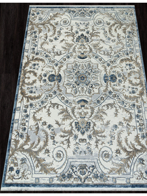 Ковер 00765A - D.BLUE FDY / CREAM HB - Прямоугольник - коллекция SAHARA
