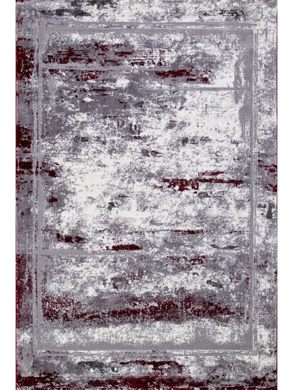 Ковер S107B - KOYU GREY COKEN / RED - Прямоугольник - коллекция SATINE