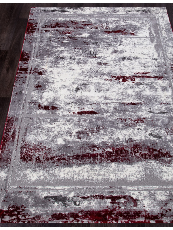Ковер S107B - KOYU GREY COKEN / RED - Прямоугольник - коллекция SATINE