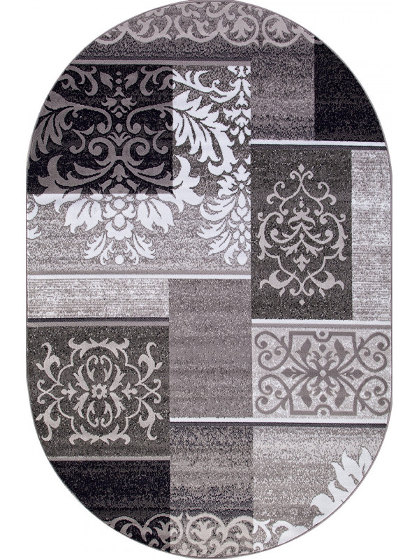 Ковер d216 - GRAY - Овал - коллекция SILVER