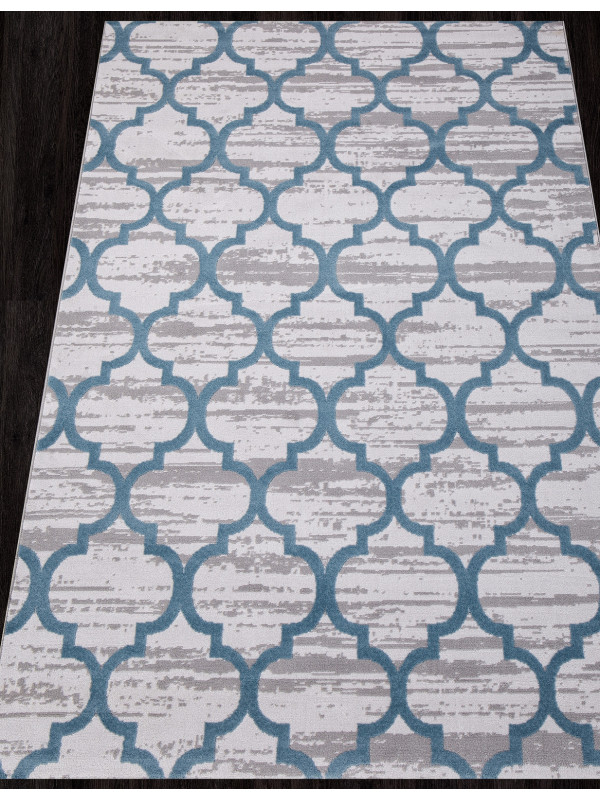 Ковер M012A - D.GREY SHRINK / L.BLUE HEATSET - Прямоугольник - коллекция Valentino