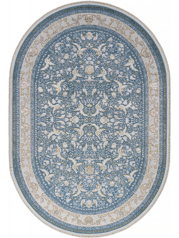 Ковер M101B - BLUE SHIRINK / BLUE SHIRINK - Овал - коллекция ZARINA