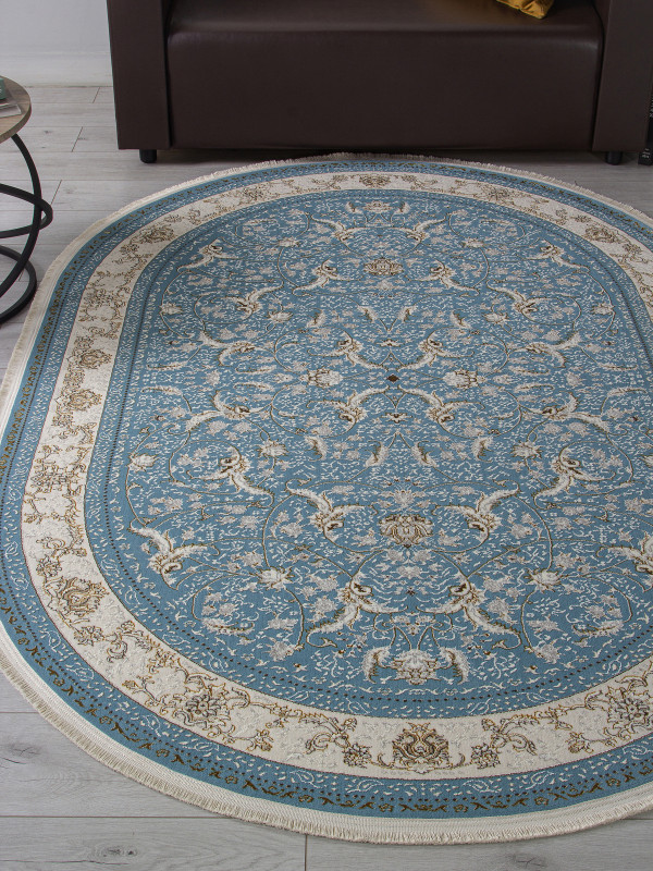 Ковер M101B - BLUE SHIRINK / BLUE SHIRINK - Овал - коллекция ZARINA