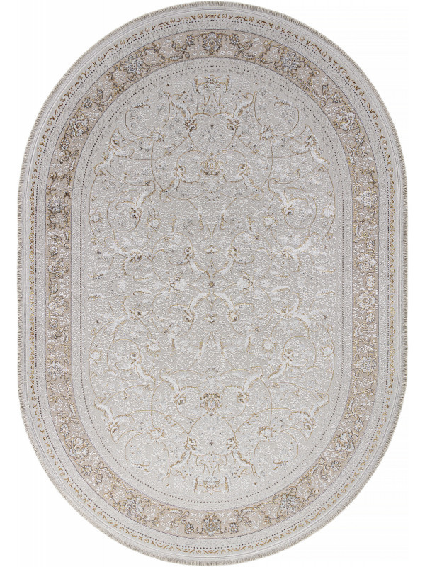 Ковер M101B - CREAM / CREAM - Овал - коллекция ZARINA