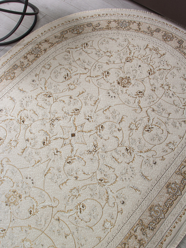 Ковер M101B - CREAM / CREAM - Овал - коллекция ZARINA