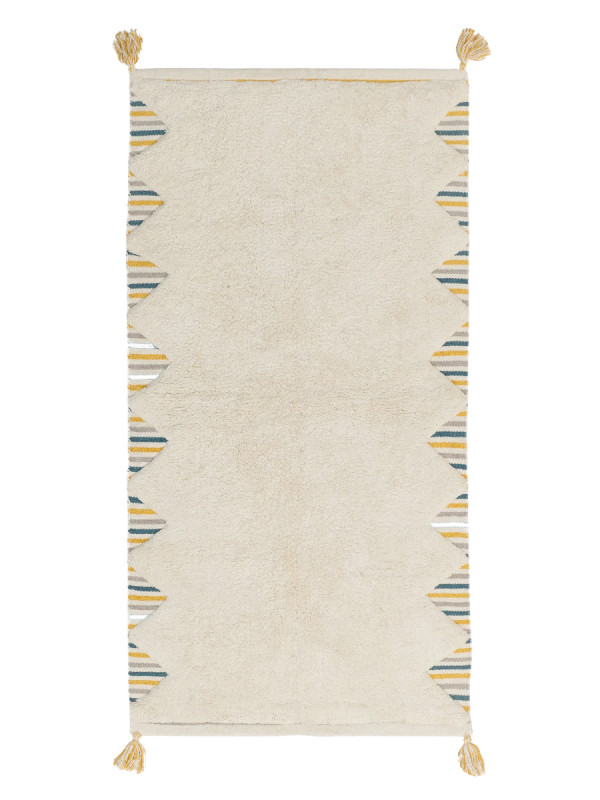 Хлопковый ковер Lillaland Кантри горчично-синий 70*120