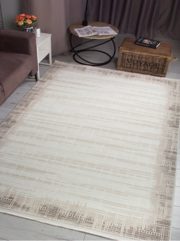 Ковер 00020B - BEIGE / WHITE - Прямоугольник - коллекция ADALIN
