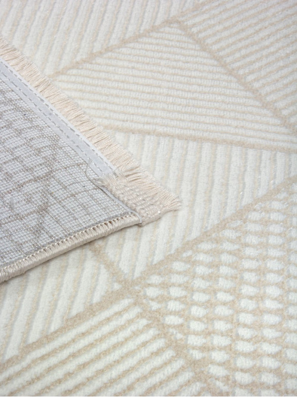 Ковер 00023A - BEIGE / WHITE - Прямоугольник - коллекция ADALIN