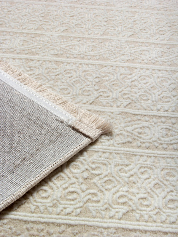 Ковер 00086A - WHITE / L.BEIGE - Прямоугольник - коллекция ADALIN