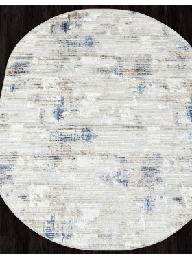 Ковер DA492 - 635 CREAM / NAVY - Овал - коллекция ANTEP 0,8x1,5 м