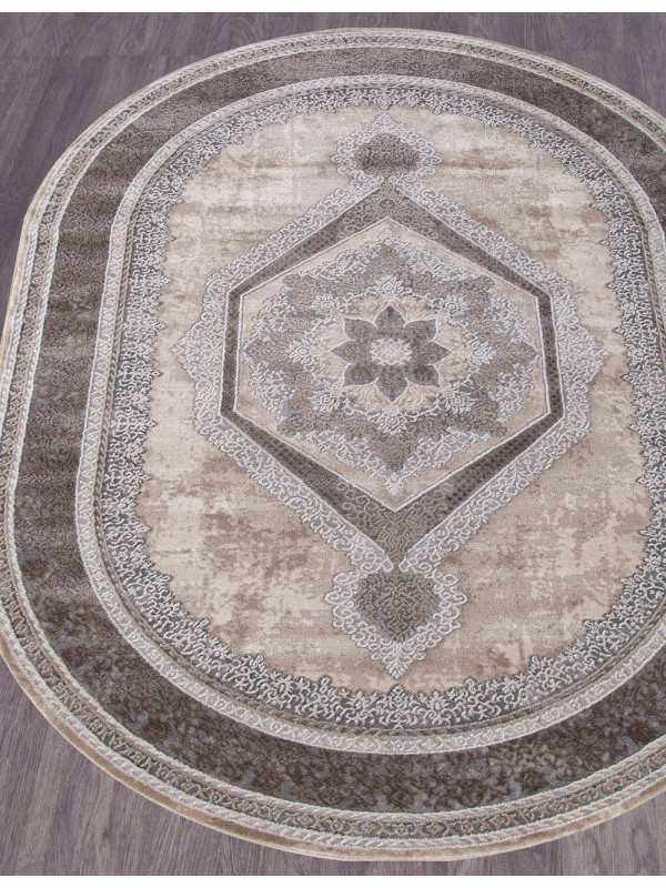 Ковер 04037C - GREY / BROWN - Овал - коллекция ARMINA