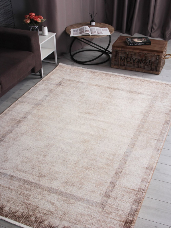 Ковер 9337A - S.WHITE / BROWN - Прямоугольник - коллекция Astoria