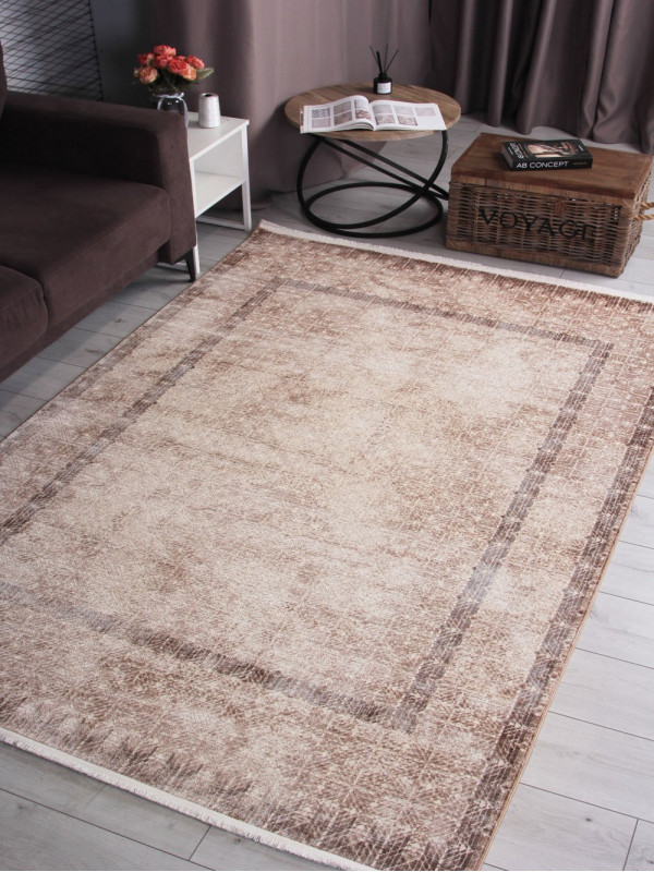 Ковер 9337A - S.WHITE / BROWN - Прямоугольник - коллекция Astoria