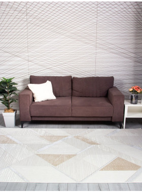 Ковер 20802A - L.BEIGE / WHITE - Прямоугольник - коллекция DALIDA 0,8x1,5 м