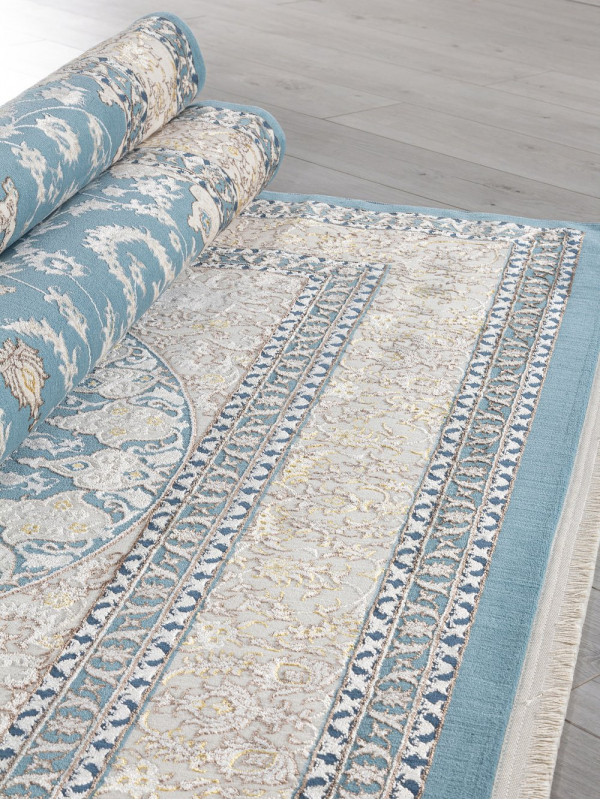 Ковер M108A - BLUE / CREAM - Прямоугольник - коллекция DELINA