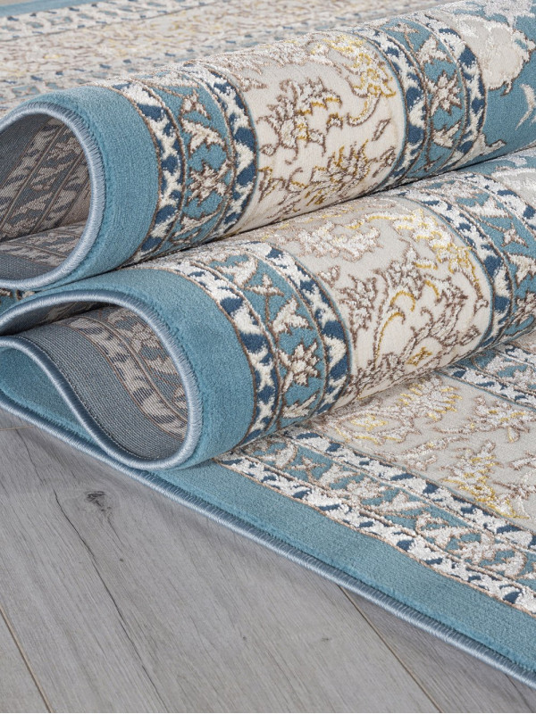 Ковер M108A - BLUE / CREAM - Прямоугольник - коллекция DELINA