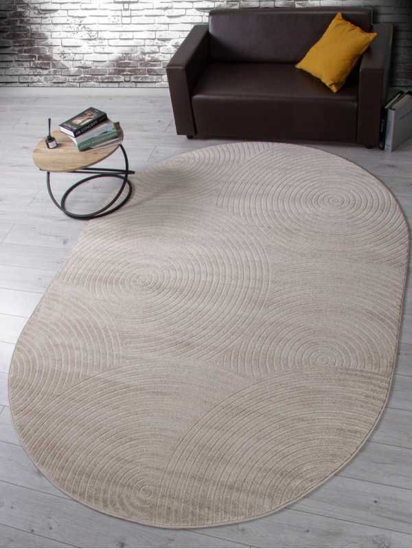 Ковер F410 - LIGHT BEIGE - Овал - коллекция DIOS