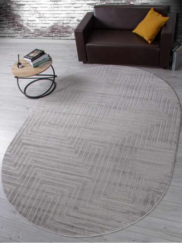 Ковер F412 - LIGHT GRAY - Овал - коллекция DIOS