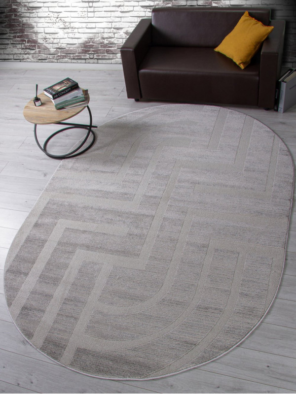 Ковер F439 - LIGHT GRAY - Овал - коллекция DIOS