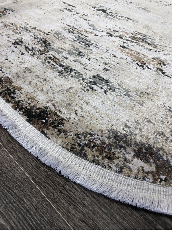 Ковер 9347B - GREY / BROWN - Овал - коллекция DOKU
