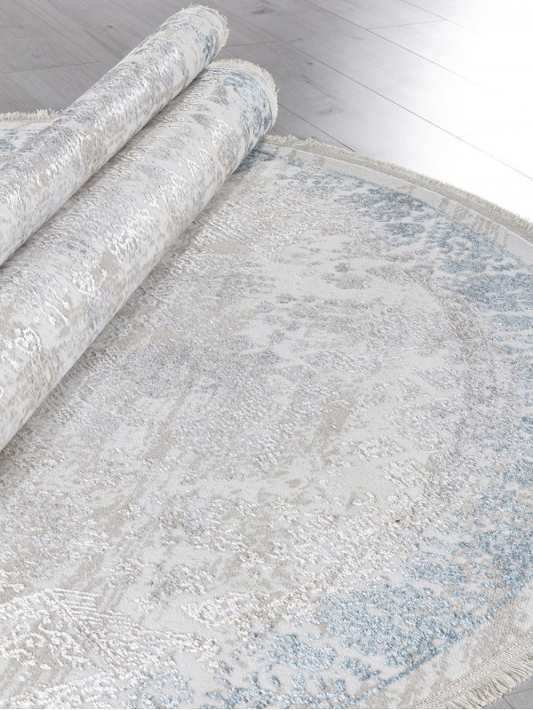 Ковер L252A - CREAM SHRINK / BLUE FDY - Овал - коллекция EFSAN