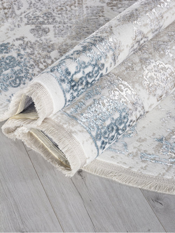 Ковер L252A - CREAM SHRINK / BLUE FDY - Овал - коллекция EFSAN