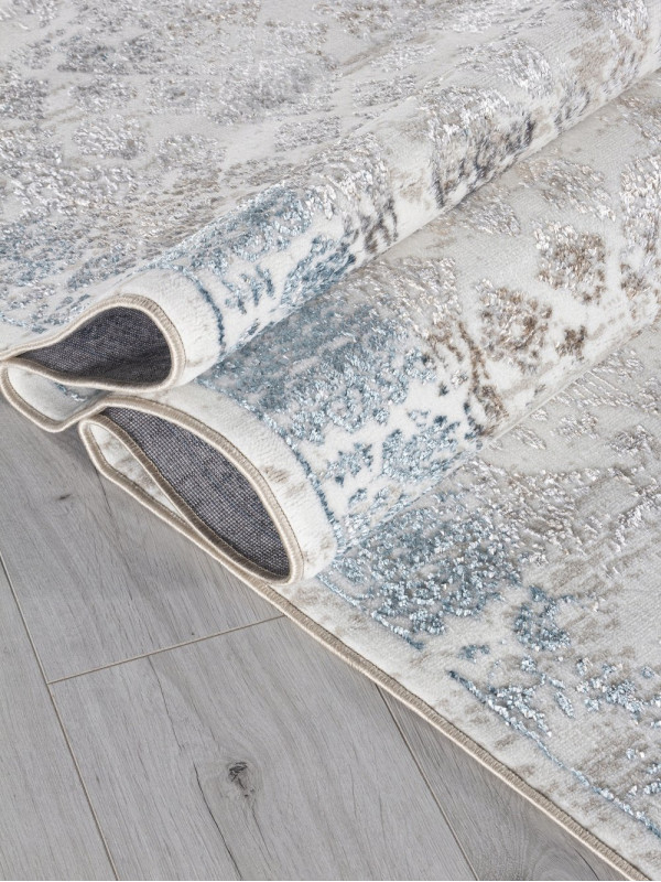 Ковер L252A - CREAM SHRINK / BLUE FDY - Прямоугольник - коллекция EFSAN