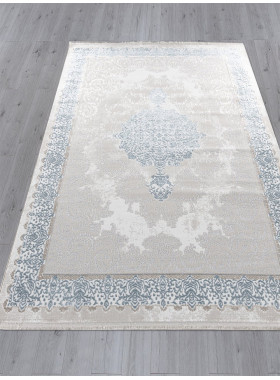 Ковер L270A - CREAM SHRINK / BLUE FDY - Прямоугольник - коллекция EFSAN 3x6 м