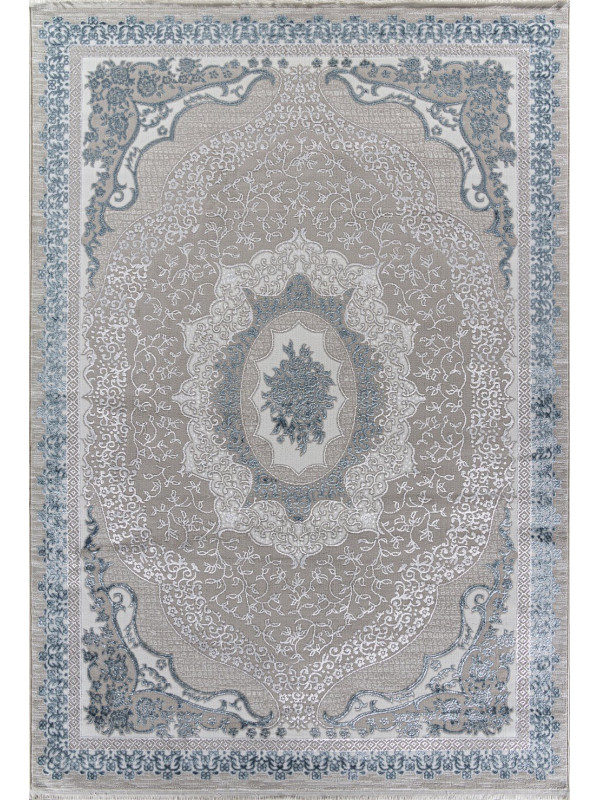 Ковер Q010A - CREAM SHRINK / BLUE FDY - Прямоугольник - коллекция EFSAN