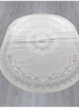 Ковер Q010A - CREAM SHRINK / GREY FDY - Овал - коллекция EFSAN 0,8x1,5 м