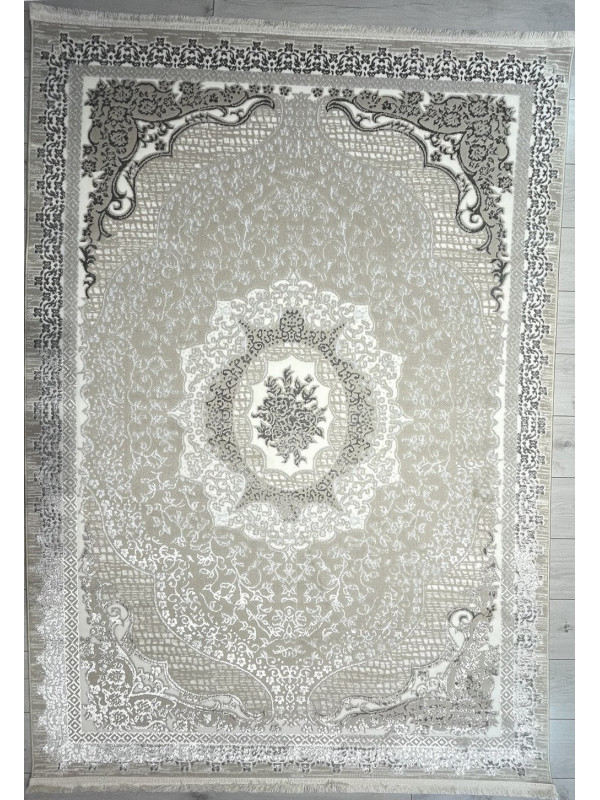 Ковер Q010A - CREAM SHRINK / GREY FDY - Прямоугольник - коллекция EFSAN