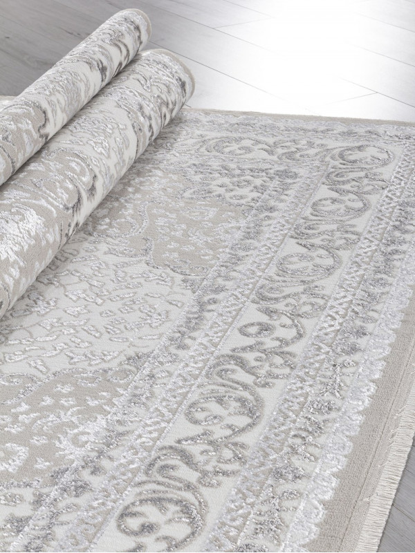 Ковер Q011A - BEIGE SHRINK / GREY FDY - Прямоугольник - коллекция EFSAN