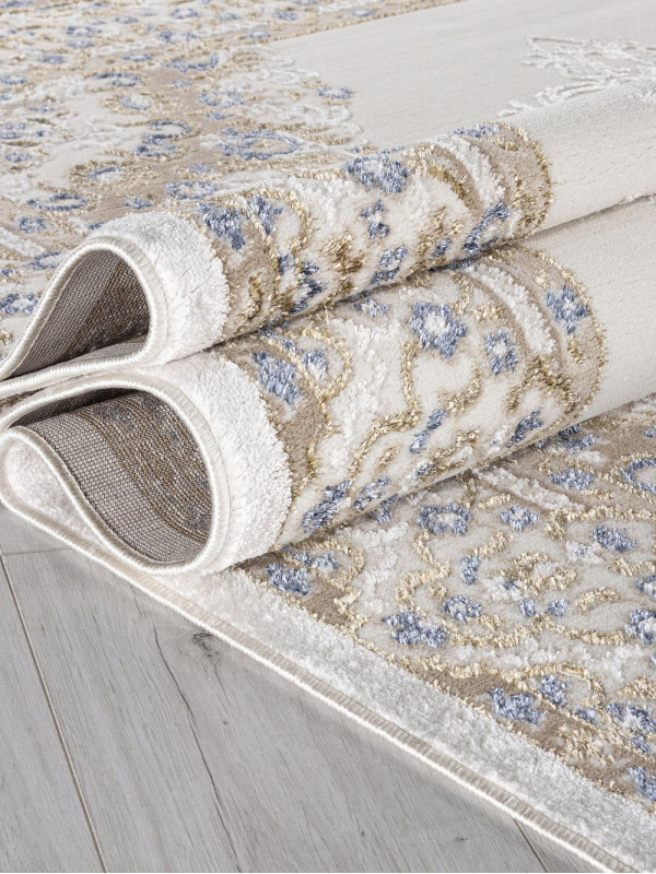 Ковер 27236A - CREAM / BLUE - Прямоугольник - коллекция ESSA