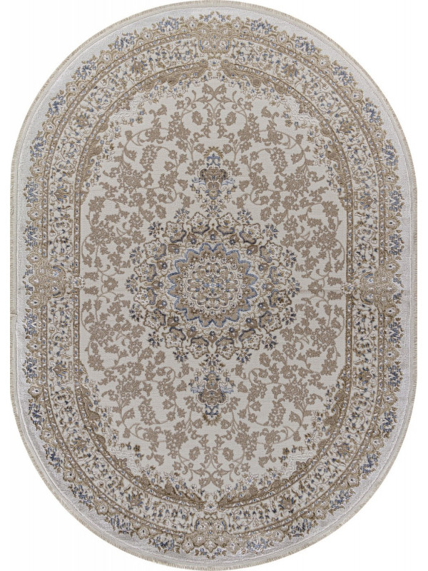 Ковер 27239A - CREAM / BLUE - Овал - коллекция ESSA