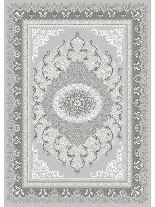 Ковер 9114G - GREY / GREY - Прямоугольник - коллекция FLORA