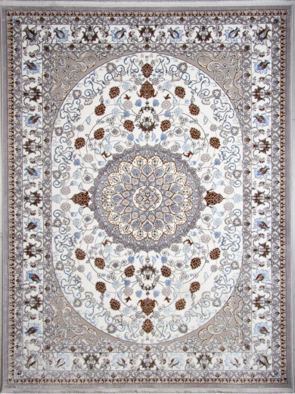 Ковер F611 - GRAY-L.BLUE - Прямоугольник - коллекция HALIF