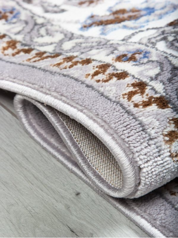 Ковер F611 - GRAY-L.BLUE - Прямоугольник - коллекция HALIF