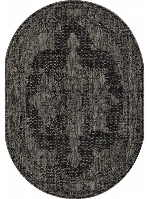 Ковер S129 - BLACK-GRAY - Овал - коллекция KAIR