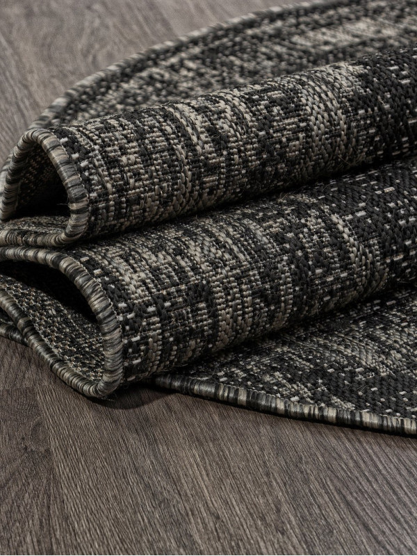 Ковер S129 - BLACK-GRAY - Овал - коллекция KAIR