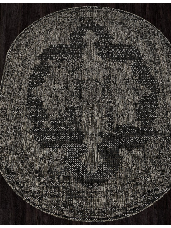 Ковер S129 - BLACK-GRAY - Овал - коллекция KAIR